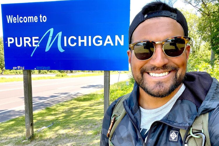 USMC Sgt. Travis Snyder has walked 2,240 miles and raised more than $15,000 for Mission 22, a nonprofit supporting veterans with mental health challenges.