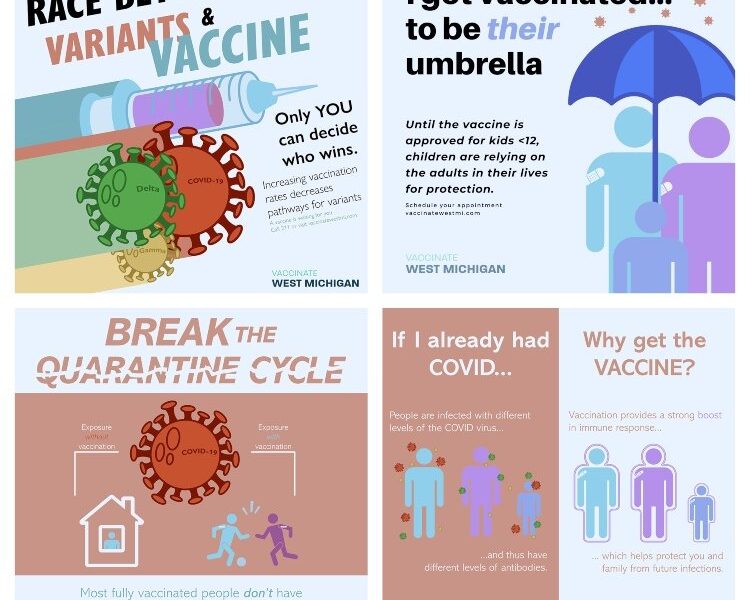 These graphics were created to promote vaccine awareness.