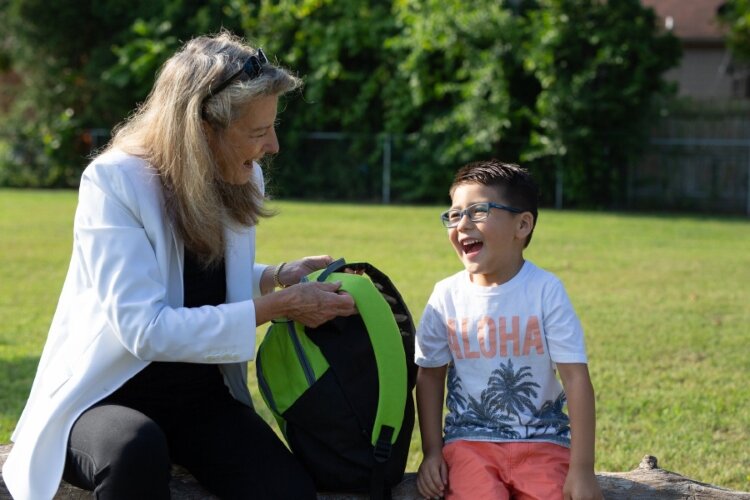 Linda Brand volunteers at a Ready for School event.
