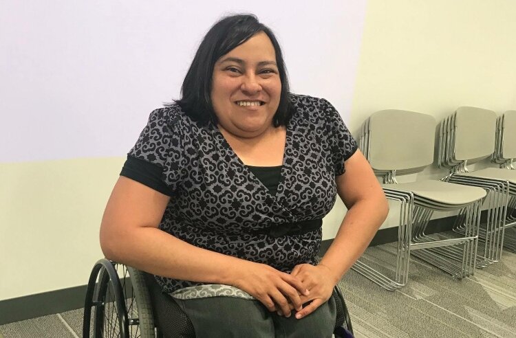 Lucia Rios at a work event.