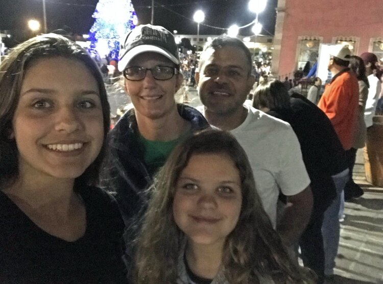 Salvador and Jodi Munoz with their daughters during a recent vacation in Mexico.