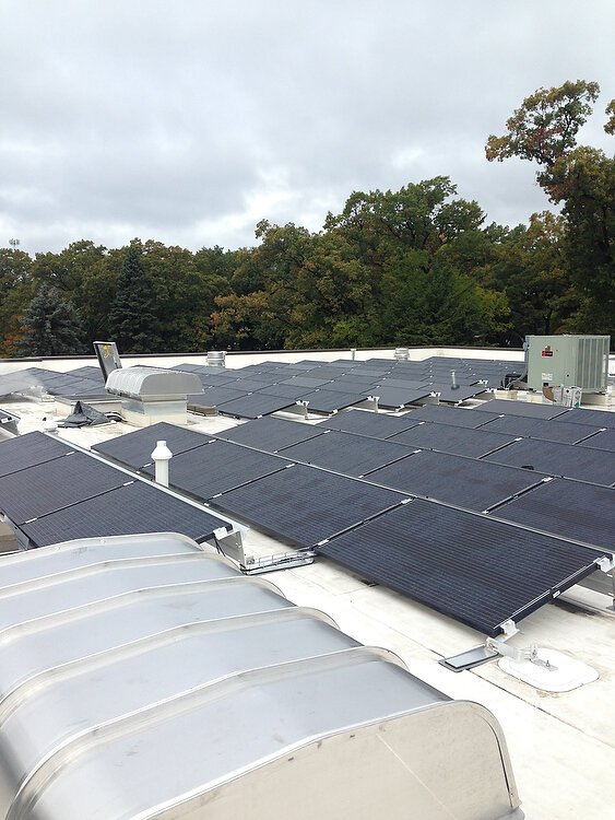 There are 149 solar panels on the roof of the Spring Lake Fire Department. Photo Courtesy Brian Sipe