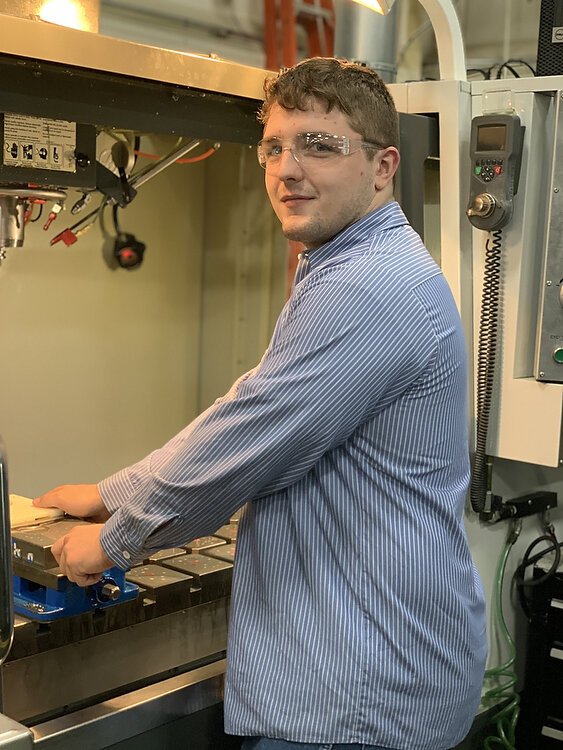 James Golden works on his machine at Fogg Filler.
