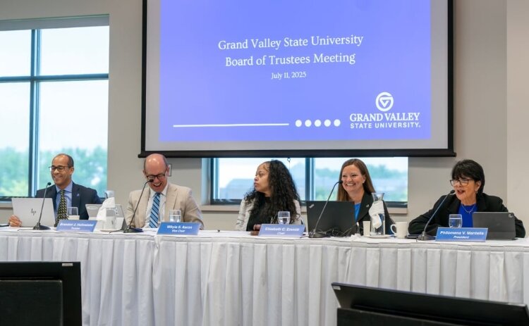 The GVSU Board of Trustees during their July 11 meeting.