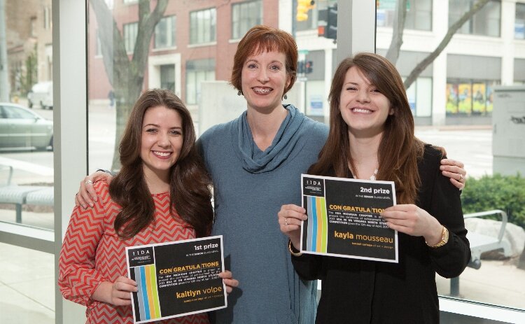 Tara McCrackin with two KCAD students.