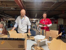 More than 100 Bank of America employees volunteering at six local nonprofits, from Kids Food Basket to the Grand Rapids Children’s Museum.