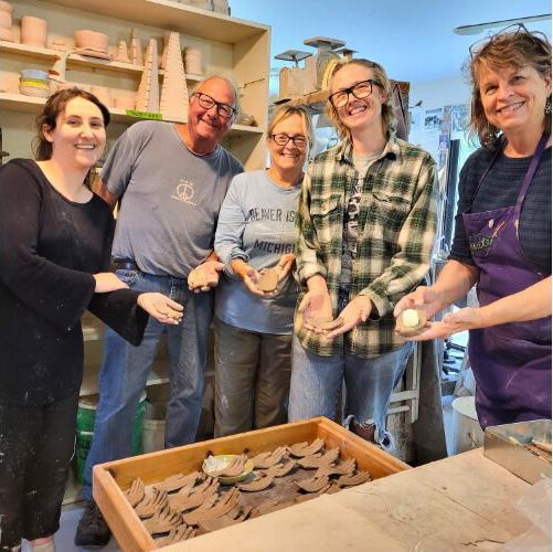 Clay hands being made for a Muskegon Museum of Art touring Through Our Lens: Hands exhibit.