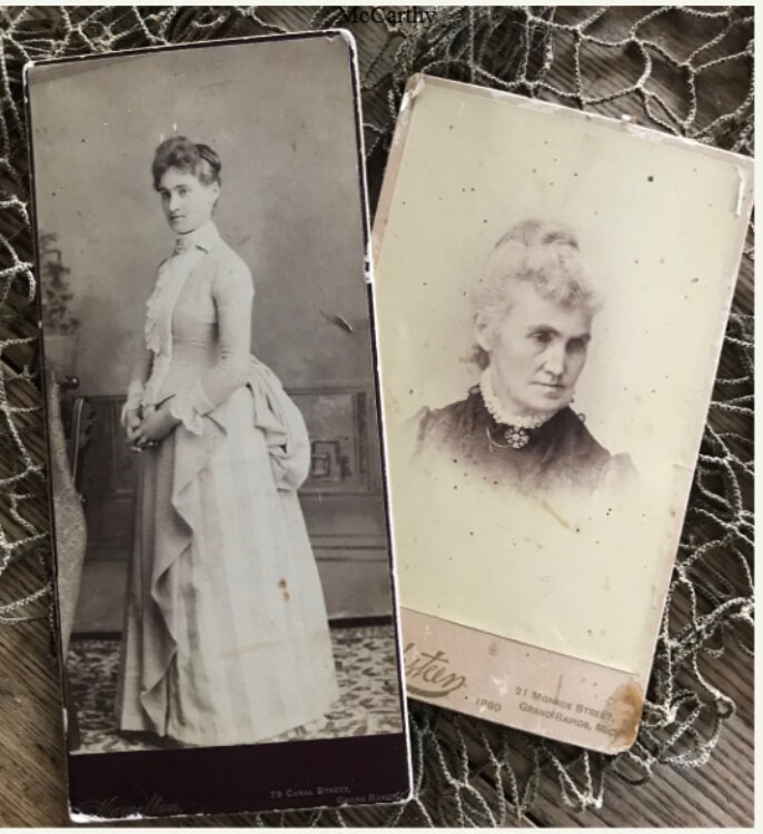 (Right) Sarah (Benedict) Rhines Saunders and her daughter (Left) Elizabeth ‘Lizzie’ (Rhines) McCarthy