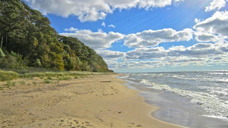 FI-WKNA N | The small, unspoiled beach at Wau-Ke-Na Preserve, North Tract is usually a quiet place for people to connect with nature. 