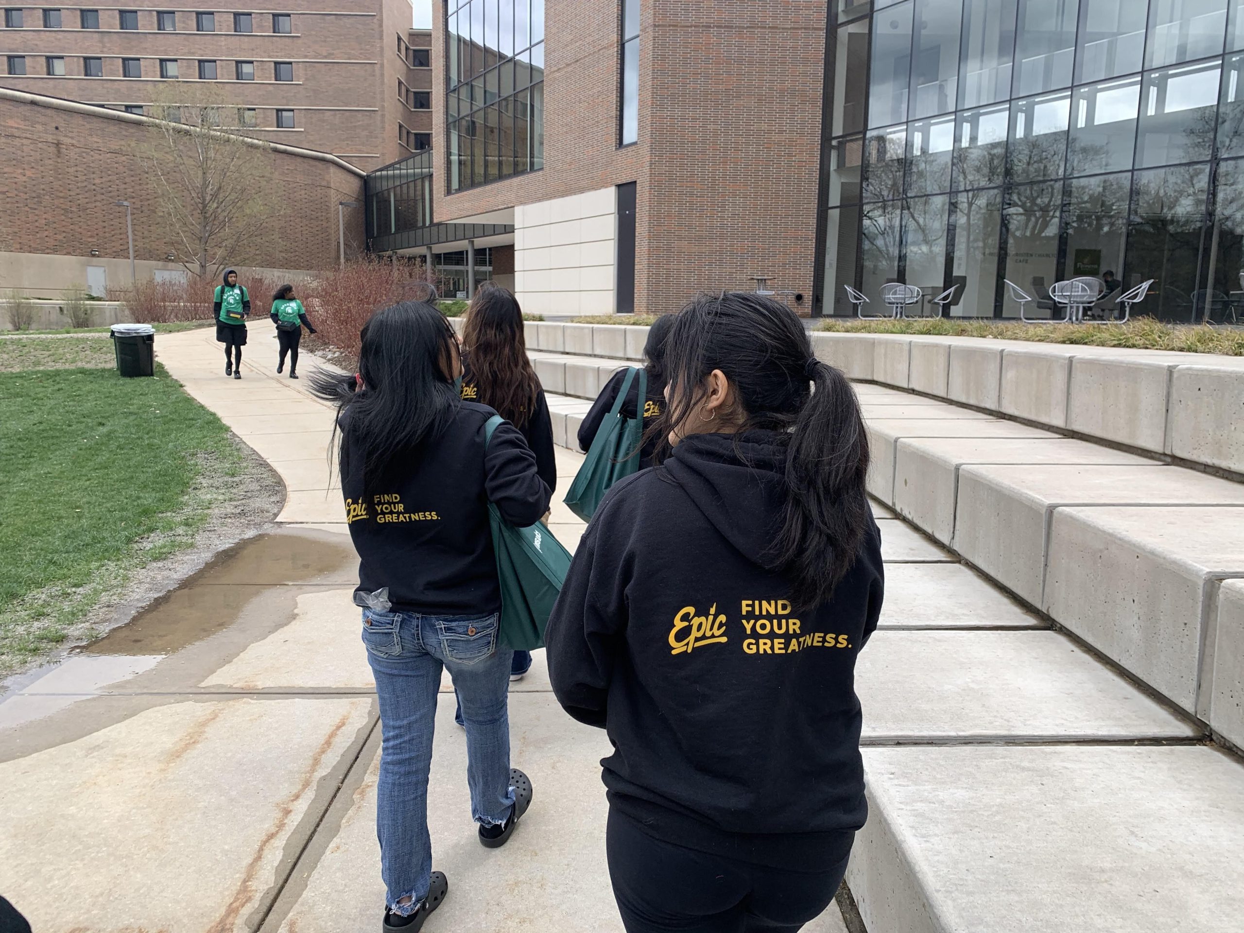 Students from the Boys and Girls Club or Greater Holland's EPIC program toured the Michigan State University campus while handing out care pacakages to students there.