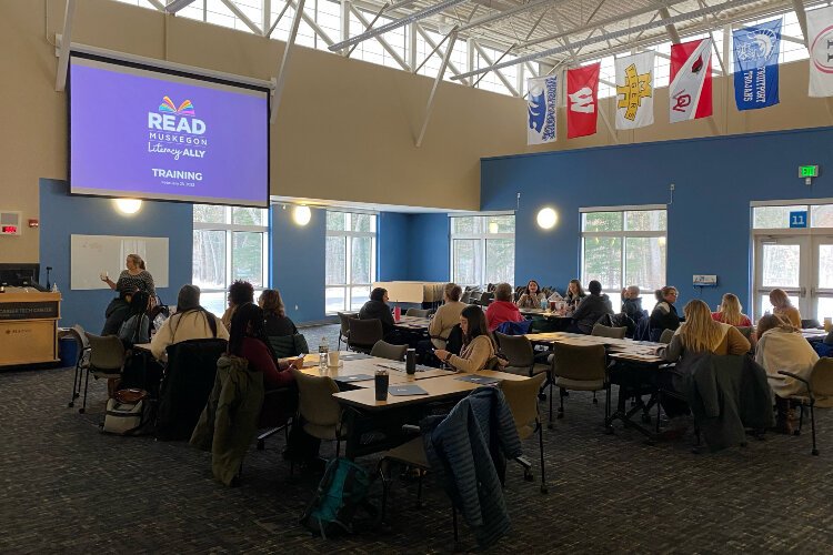 Shea Ross of Read Muskegon led a recent Literacy Ally Training.