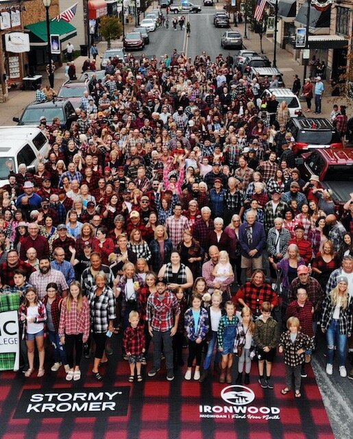 One of many community events in Ironwood, Plaidurday brings people together. Ironwood is also home of the iconic Stormy Kromer brand.