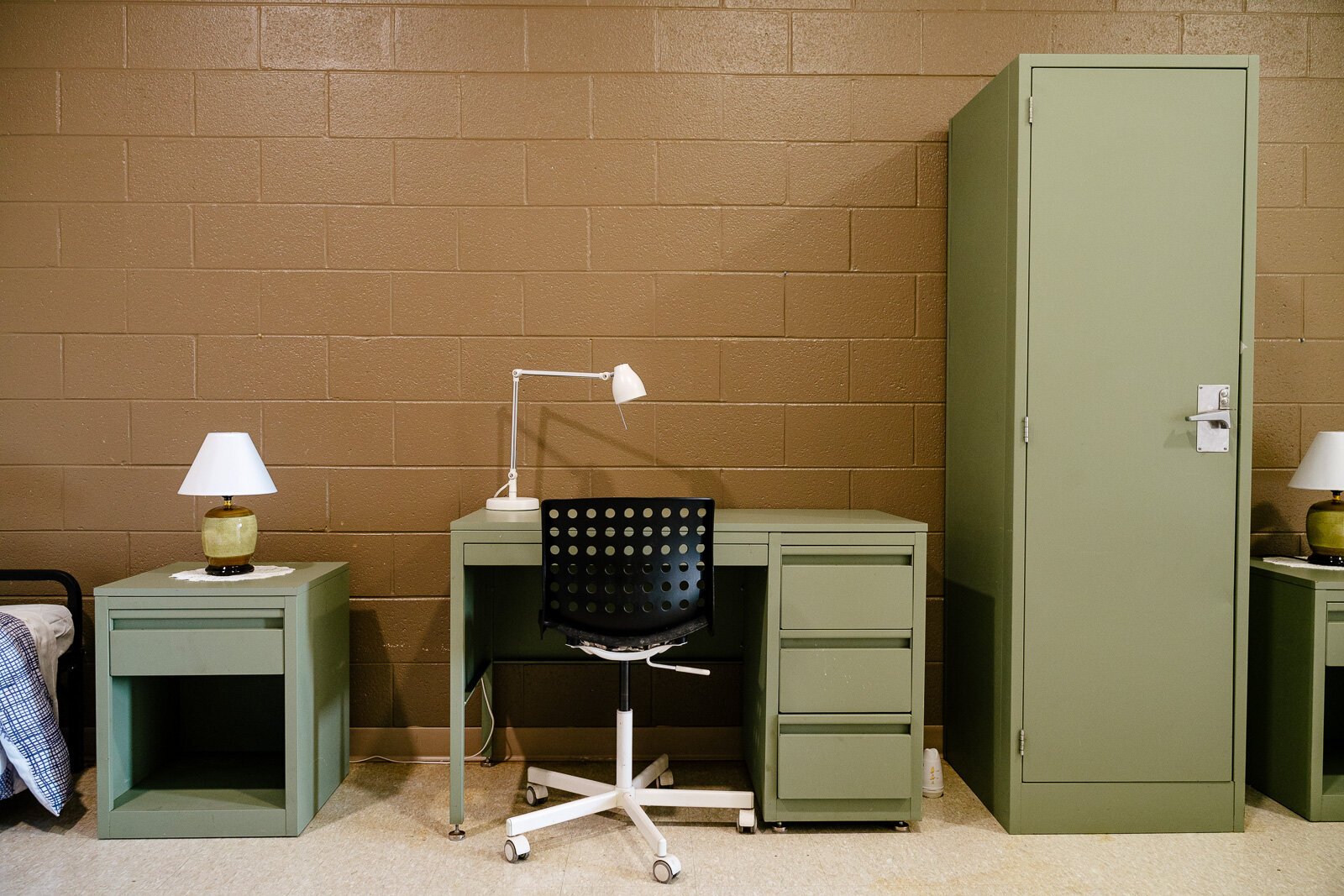A short term residential care room at the Salvation Army's Harbor Light facility in Detroit.