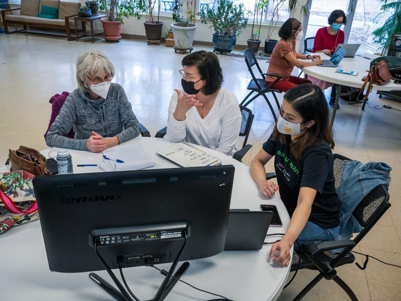 An intergenerational Spanish class at the Ypsilanti Senior Center.