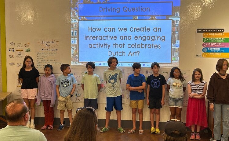 Students in the summer IChallengeUth program, part of Future Prep’d and the OAISD, present at the Holland Museum.